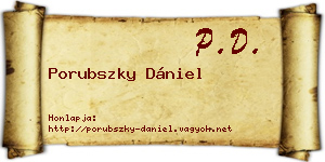 Porubszky Dániel névjegykártya
